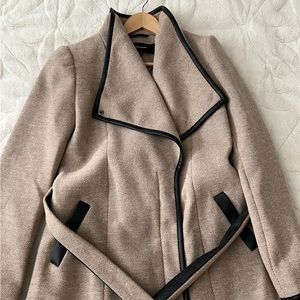Waterfall Wool/ Blend wrap coat